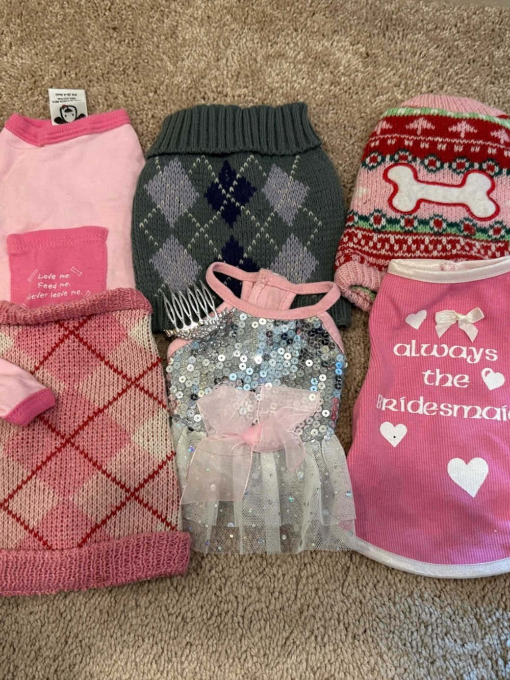 Assorted Girl Dog Sweater and Dress Bundle